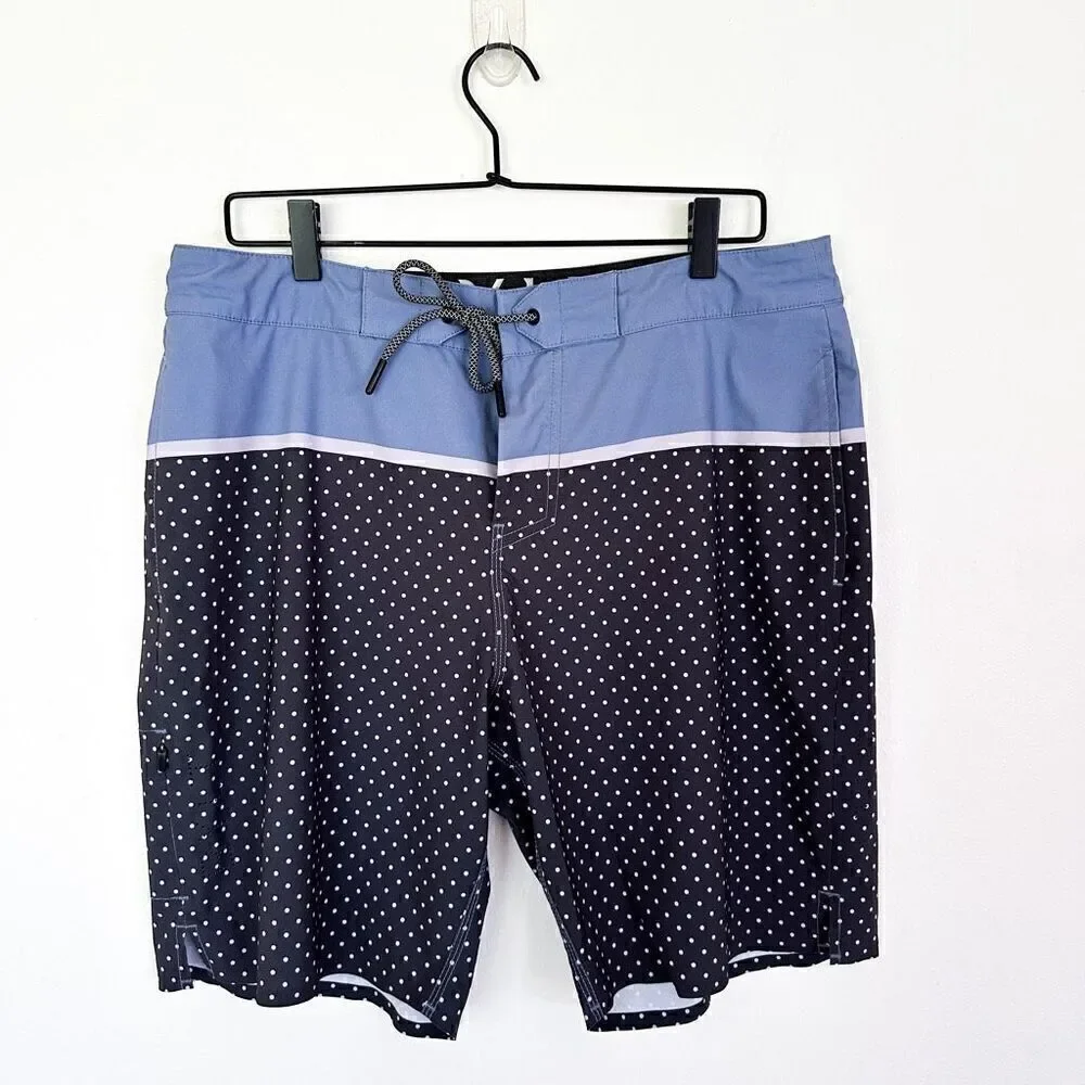 BYLT Basics Men’s Coastal Boardshort 2.0 Hybrid Polka Dot Slate Blue